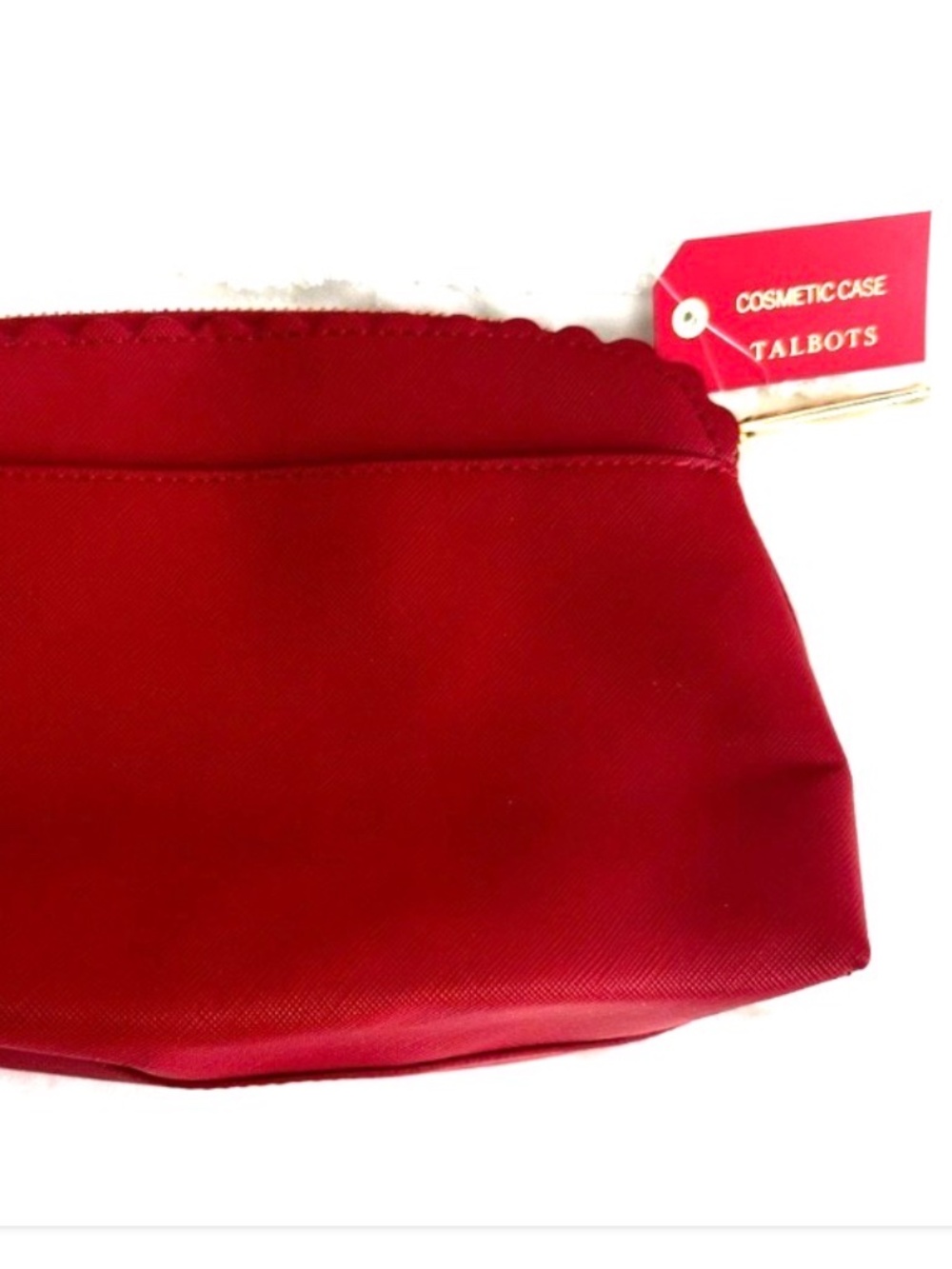 Talbot’s Red Scallop Edge Cosmetic Case NWT